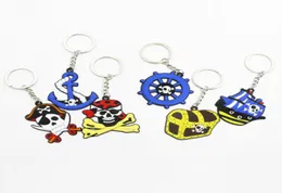 Pirate Series nyckelring av högkvalitativ serie Keychain PVC Soft Gel Key Rings Fashion Jewelry Halloween Gift KeyChain Hela Ship7984227