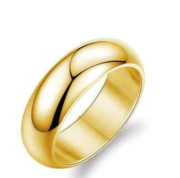 Love Couples Rings 7mm Band Ring Gold Wedding Ring Silver Color 316L Stainless Steel For Women Men Lover Party Engagement2385335