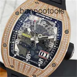 Mechanical Watch Chronograph Richardmill Luxury zegarek zegarki męskie Richardmill RM029 Rose Gold Original Diamond Matens Fashion Business Spo Fpdl