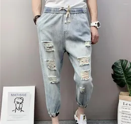 Men039s Pants Fashion 2022 Cowboy Leg Men39s Summer Sould Sourder String Holed Hole Social People Feet Feet Hare3414822