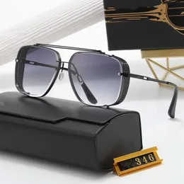 Original 1to1 Dita Neue Mode Metall Doppelstrahl Polygonale Sonnenbrille Trend Farbverlauf Mesh Seitenschirm