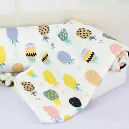 Blankets Cotton Fruit Cartoon Print 110 110cm Baby Blanket Soft 6 Layers Bron Infant Swaddle Summer Breathable Bath Towel 16 Colors