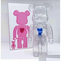 أرقام لعبة الحركة بيع Bearbricklys 400 ٪ 28 سم قلب Dissoing Red Colorf Hearts PVC Models Toys Christmas Hign