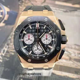 APF Factory Athleisure-Armbanduhr AP-Armbanduhr Royal Oak Offshore-Serie 26420RO Neuer roségoldener Keramikring-Chronograph Herrenmode Freizeit Business Sport Mach