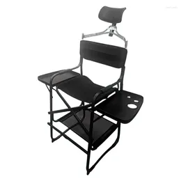 Camp Furniture Tall Directors Chair Heavy Duty Bar Height Folding Makeup Padded Seat Side Table Foot Rest For Camping Home Patio WRXYH