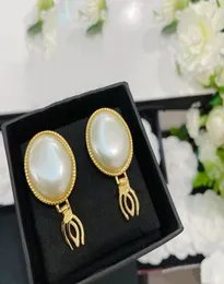 Nova moda borla jóias brincos femininos cor de ouro grandes pérolas geométricas oval brinco lindo festa de casamento jóias7088539