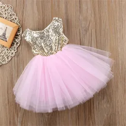 Girl Dresses Kids Kids Mesh Tulle Birthday Sleeveveless Pageant Abito da festa per feste per la principessa abiti da sposa per 1-6 anni