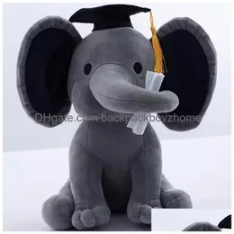Party Favor 25Cm Elephant Toy P Doll Graduation Toys Doctoral Cap For Graduate Party Cute Children Baby Kawaii Gifts Gj0404 Drop Deliv Dhd3Q