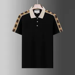 2024 Designer Stripe Polo Camisa Camisetas Snake Polos Bee FloralFull Body Letras Mens High Street Fashion Horse Polo Luxury T-shirt # 8866