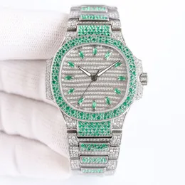 Full Diamonds Mens Watch Automatyczny mechaniczny ruch 9015 35,2 mm Sapphire Watches Designer Snowflake InLay Technologia Wodoodporna montre luksusowy wodoodporny