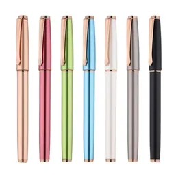High Quality Madder Avocado White Assorted Paint Pastel Multicolor Gel Pens Custom Printing Logo Business Gift Giveaway Plastic Gel Pen with Rose Gold Pen Trims