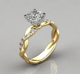 DIWENFU 14K Rose White 1 FL for Female Silver 925 Gemstone 14 K Gold Jewelry Diamond Ring Box5456178