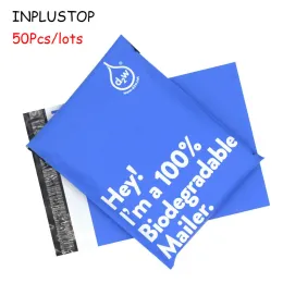 Zarflar Inplustop Ekofri Dostu Express Courier Depolama Çantaları% 100 D2W biyolojik olarak parçalanabilir poli postalar Giyim Nakliye Çantaları İçin Posta Çantası
