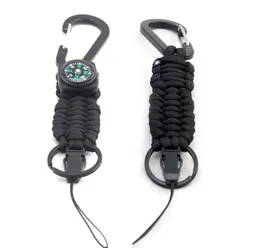 Outdoor-Sport, Camping, Keep Safe, Marineblau, Tarnfarbe, Paracord-Schlüsselanhänger mit Kompass 7940597