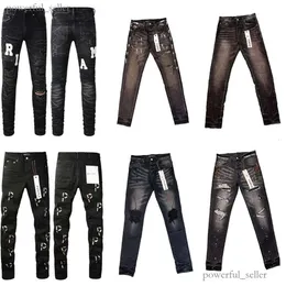 パープルジーンズジーンズデザイナーPuple Jeans Mens Skinny Jeans Luxury Designer Denim Pant Pristed Ripped Biker Black Blue Jeans Slim Fit Motorcyce 971