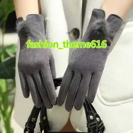 Suede gloves winter gloves new womens warm split finger gloves wholesale touch screen gloves