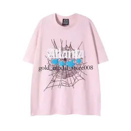 Spider T Shirt Uomo Designer Tshirt Numero 55555 Star Foam Stampa Puro cotone di alta qualità Rosa Verde Donna Magliette Trendy Coppia Tee Allentato Versatile Maglietta da uomo 50