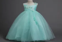 Girl039s платья 415 лет подростковое вечернее платье для выпускного вечера свадебное платье с цветочным узором для девочек Элегантное платье принцессы без рукавов формальное Lon1261408