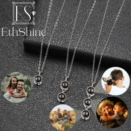 Jewelry ETHSHINE 1/2/3 photos Custom Projection Necklace 925 Sterling Silver For Women Valentine's Day Lover Family Wife Memory Gift New