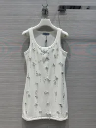 Early Spring New Product Pure Handmade High Setting Crystal Chain Embroidered Bead Decorative Tank Top Skirt