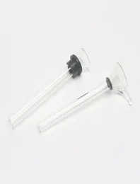 Glass Downstem Pipes 12mm Manlig stam Diffused Slide Trattstil med svart gummiadapterrör för rökning av vattenrör Bongs2775743