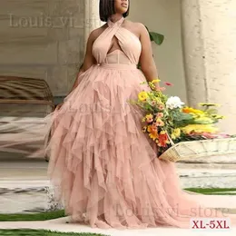 Basic Casual Dresses Strapless Ruffled Mesh Evening Dresses for Women Elegant Party Dress Female Prom Ball Gown Sexy Lady Plus Size T240227