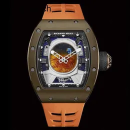 Zegarek na nadgarstek zegarek RM na rękę RM52-05 Seria RM5205 Astronauta Tourbillon Titanium Stop Emalit Martian Dysk Mars