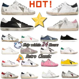 Goldenss Goosess Superstar Freizeitschuhe Golden Super Goose Designerschuhe Star Italy Brand Sneakers Super Star Luxus Dirtys Pailletten Weiß Do-ol