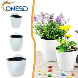 Planters Pots Plastic S/M/L Automatic Self-watering Plant Flower Pot Wall Hanging Planter With Absorbent Rope Home Garden Decorative Supplies 240227