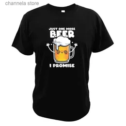 メンズTシャツだけビールを1つ私はTシャツ面白い布かわいいラガービールグラフィックカジュアルユニセックスクルーネックTシャツT240227を約束します