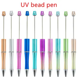 DIY BEADED BALLPOINT PENS UV 도금 창조적 인 구슬 비드 펜