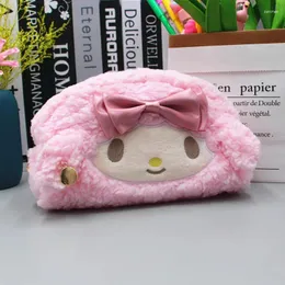 Kawaii Pencils Cases Large Capacity Pen Pouch Cute Plush Cosmetic Bag School For Girls Student Supplies Korean Stationery Box