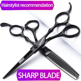Narzędzia Ashadow 6 -calowy płaski salon fryzjerski spersonalizowany trend nożyczki fryzjer profesjonalne nożyczki 440C stalowe nożyczki fryzjerskie