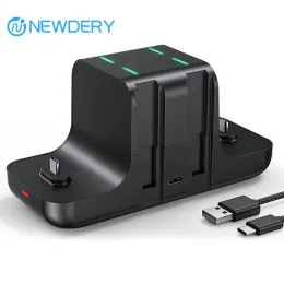 Carregadores NEWDERY 6 em 1 Dock de carregador de controlador para Nintendo Switch Pro, OLED ModelLite Fast Charging Dock Station Power Supply Joy Con