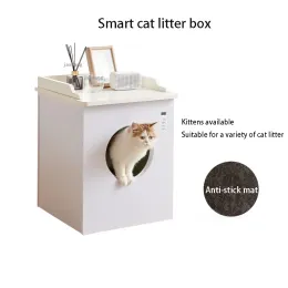 Specchi Autopulenti Lettiere per gatti Gatti elettrici intelligenti Toilette in plastica Deodorante Antispruzzo Animali domestici completamente chiusi Padelle Prodotti L