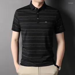 Men's Polos Top Grade Summer Brand Designer Polo Striped Shirt Men Short Sleeve Simple Casual Tops Korean Fashions Mens Clothing 2024