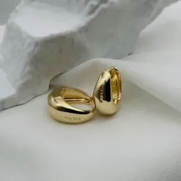 Orecchini di design Orecchini di design di lusso Orecchini a cerchio in argento sterling 18 carati Oro spazzolato Colore oro Orecchino a cerchio per le donne Festa Matrimoni Gioielli Regalo