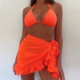 Kvinnors badkläder Summer Beach Women Bikini Cover-Ups Wrap Sarong Ladies 2024 Sexiga kjolar 6 Färg Baddräkt Cover kjol