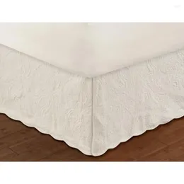 Bed Skirt Paige Quilted Ivory 18" King Colchas Para Cama Premium El Quality Wrinkle Free Fade Resistant Color