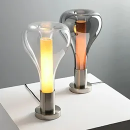 Biała lampa stołowa Eris Nordic Glass Lampa Minimalistyczna salon Kreatywna osobowość