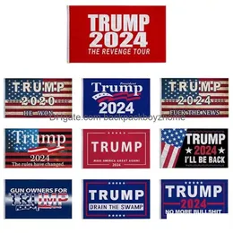 Banner Flags 3X5 Ft Trump Flag 2024 Election Flags Donald The Tour 150X90Cm Banner Wly935 Drop Delivery Home Garden Festive Party Supp Dh5X7