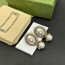 18k Gold Perlenohrringe Designer Ohrringe Schmuck Diamantohrringe Große Perlenanhänger Ohrringe Geschenk