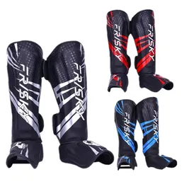 MMA Boxing Shin Guard Instep Leg Protector Pads PU Leather Thicken Kick Foot Muay Thai Sanda Training Ankle Support Warmers 240226