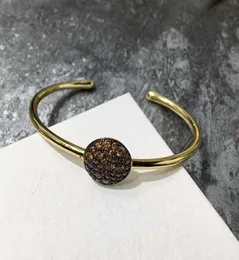 2018 foreign trade color stone color diamond round flat small mushroom open bracelet honeycomb full diamond jewelry7493357