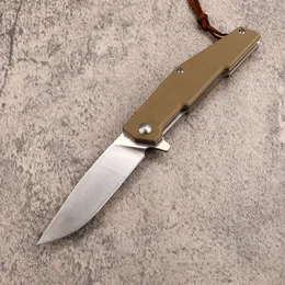 A2292 Flipper Folding Knife 8Cr13Mov Satin Straight Point Blade G10 with Steel Sheet Handle Outdoor Ball Bearing Fast Open EDC Folder Knives