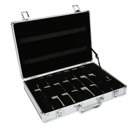 24 Grid Aluminum Suitcase Case Display Storage Box Watch Storage Box Case Watch Bracket Clock Clock227r