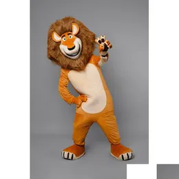 Mascotte Halloween Adt Lion Costumi Personaggio dei cartoni animati Donna Uomo Abito Carnevale Unisex Drop Delivery Apparel Dhzlg