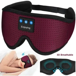Headphone/Headset Sleep Headphones Breathable Bluetooth 5.2 Headband 3D Sleeping Headphones Wireless Music Eye Mask Sleep Earbuds for Side Sleeper