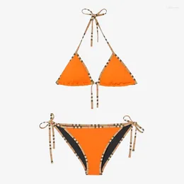 Womens Swimwear Classic Plaid Bikini Women Swimsuit Set Luxury Designer Brand Fashion Sexy Elegant Beach Thong Female Summer Clothing Q352