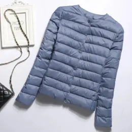 Coats Winter Slim Women Duck Down Jacket Ultra Light Casual Short Coat 2023 Spring Autumn ONeck Thin Puffer Jacket